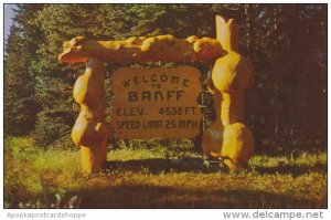 Entrance Sign Banff National Park Canada