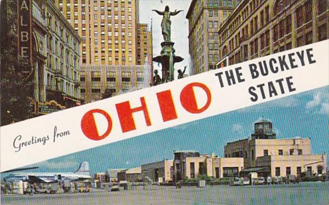 Ohio Greetings From The Buckeye State 1958