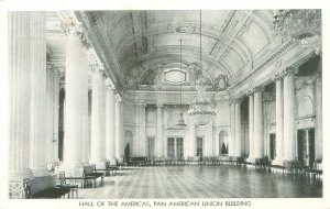 Washington DC Pan Am Union Bldg Hall of Americas B&W Postcard Unused