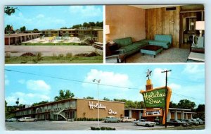 FORT SMITH, AR ~ Roadside HOLIDAY INN  c1950s Cars Sebastian County Postcard