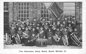 THE SALVATION ARMY BAND SOUTH SHIELDS ENGLAND UK POSTCARD (c. 1910)