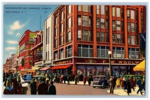 Providence Rhode Island RI Postcard Westminster And Dorrance Streets Scene c1940