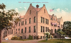 Vintage Postcard 1910's The High School Building Santa Barbara California CA