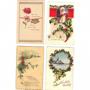 Lot of 4 Antique Christmas Postcards - Lot 1021