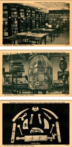 3~Postcards Newport News, VA Virginia MARINERS MUSEUM  Library~Light~Whale Teeth