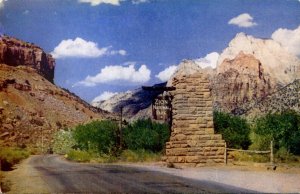 Utah Zion National Park Entrance Gate and Sign