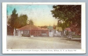 MILTON NY BLOSSOM FARM GAS STATION RESTAURANT COTTAGES VINTAGE POSTCARD