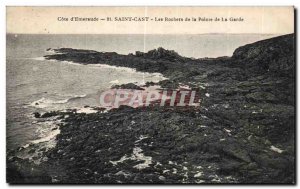 Old Postcard Saint Cast Les Rochers La Pointe Grade