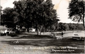 Real Photo Postcard Assembly Grounds Lake Koronis Paynesville Minnesota~134957