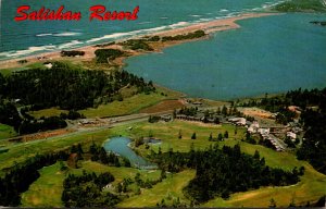 Oregon Coast Aerial View Salishan Resort Showing Golf Course and Pacific Ocean