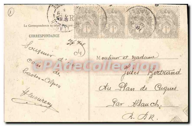 Postcard Old COLMARS cascade Lance