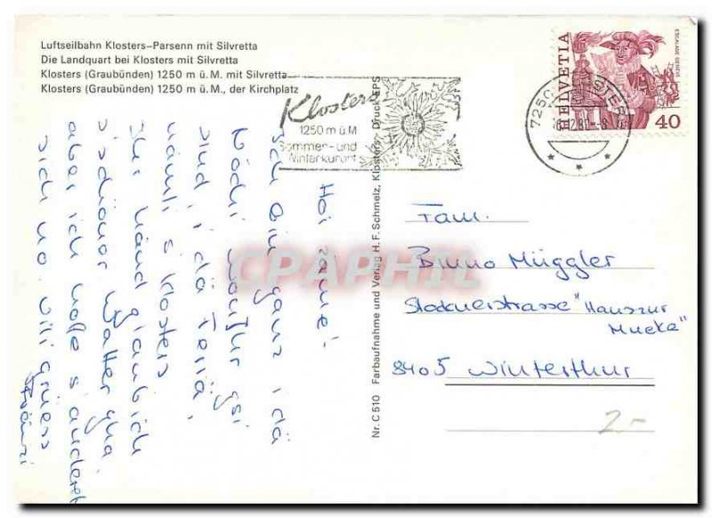 Modern Postcard Klosters