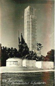 RPPC Postcard 109. Bucharest Romania Infantry Monument, Posted 1940