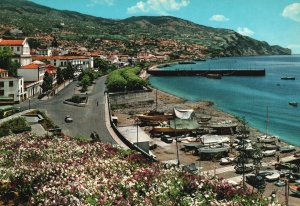 Vintage Postcard Madeira Baia Do Funchal Boats Ships Landscapes Mts. Portugal