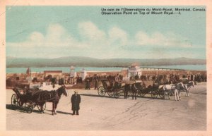 Vintage Postcard 1920's Observation Point on Top of Mount Royal Montreal Canada