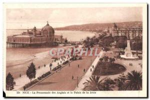 Old Postcard Nice's Promenade des Anglais and the Palace of the jetty