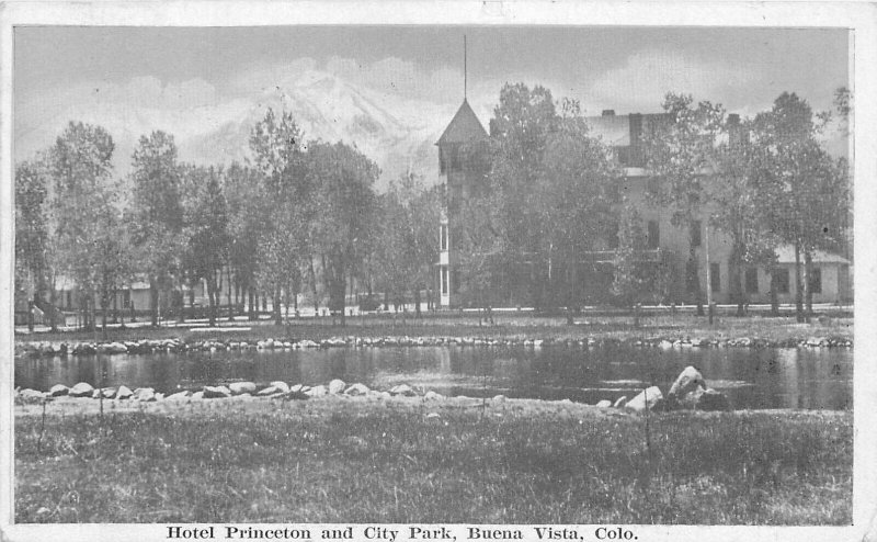 Postcard 1920 Colorado Buena Vista Hotel Princeton City Park Auburn CO24-2213