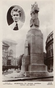 Memorial To WW1 Nurse Edith Cavell Patriot & Martyr Beagles RPC RARE Postcard