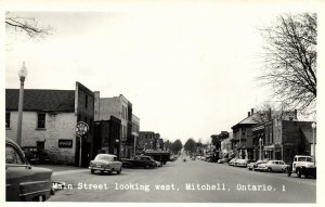 canada, MITCHELL, Ontario, Main Street, White Rose, Coca Cola, Car (1960s) RPPC