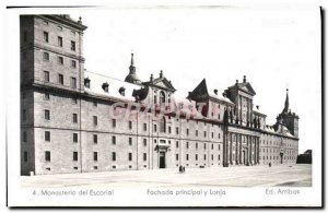 Old Postcard Monasterio del Escorial Fachada principal y Lonja