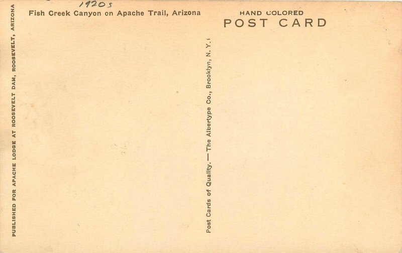 Postcard 1920s Arizona Apache Trail Fish Creek Canyon Albertype AZ24-3997