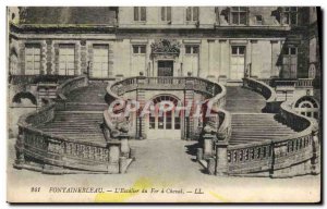 Old Postcard Palace of Fontainebleau L & # 39Escalier Fer a Cheval