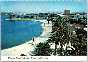 Mission Bay Park San Diego California Water Playground Beach Swimmers Postcard