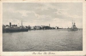 Egypt Port Said The Harbour Vintage Postcard 08.25