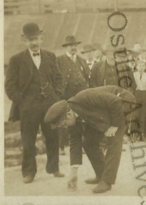 Marquette IOWA RP c1910 ROLLING A PEANUT Down Main Street BET WAGER nr McGregor