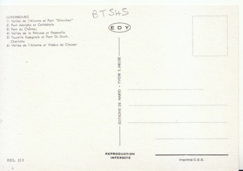Luxembourg Postcard - Ponts De La Ville - Ref 7727A