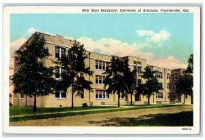 Fayetteville Arkansas Postcard University New Boys Dormitory Exterior View c1940