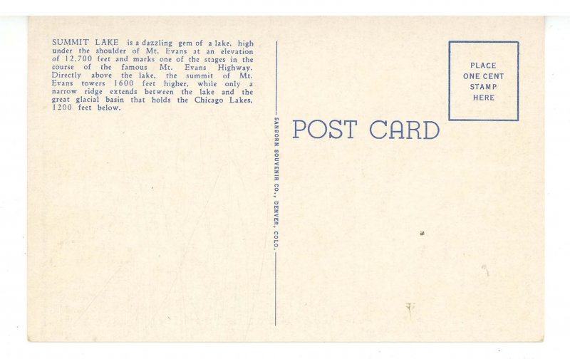 CO - Summit Lake on the Mt. Evans Highway