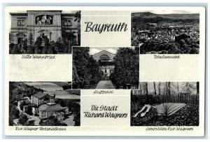 c1930's Richard Wagner's City of Bayreuth Bavaria Germany Multiview Postcard