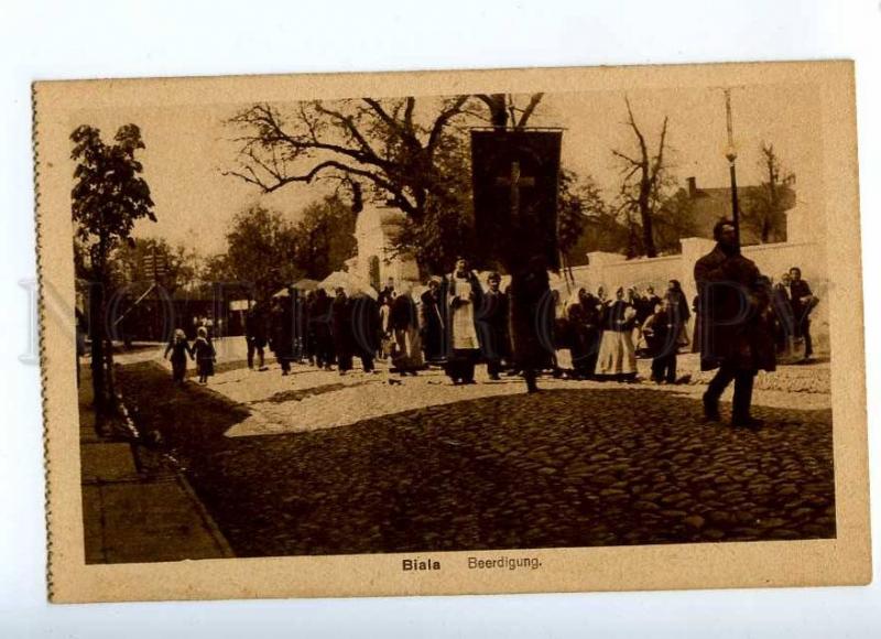 191467 WWI POLAND BIALA funeral Vintage German Bug Army PC