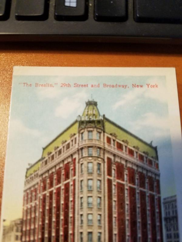 Antique Postcard The Breslin, 29th Street and Broadway, New York