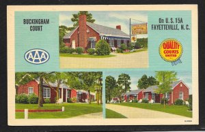 Buckingham Court Motel Fayetteville NC Used c1952