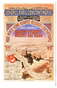 London, Paris, Constantinople, Orient Express Railway Map