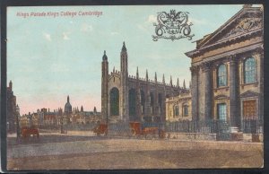 Cambridgeshire Postcard - Kings Parade, Kings College, Cambridge T9569