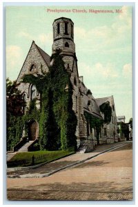 c1910 Exterior Presbyterian Church Hagerstown Maryland Vintage Souvenir Postcard