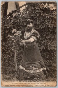 Thaoen len Vosages France 1918 Madame Delait Bearded Lady In Dress Circus Oddity