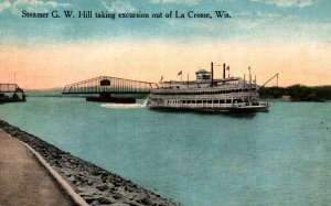 La Crosse, Wisconsin - The Steamer G.W. Hill taking excursions - c1908