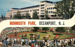 OCEANPORT, New Jersey NJ   MONMOUTH PARK  Race Track~Grand Stand~Horses Postcard