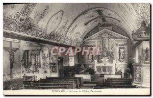 Old Postcard Interior Pontmain of & # 39Eglise Parish