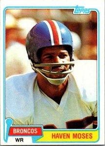 1981 Topps Football Card Haven Moses Denver Broncos sk60070