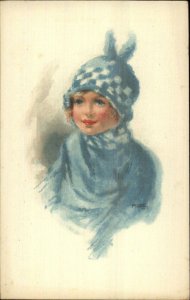 TUCK Water Colour - Child Winter Coat Hat LITTLE WOOLY #3354 Postcard