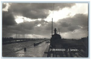 c1950's The Viareggio Lighthouse Lucca Italy Vintage RPPC Photo Postcard