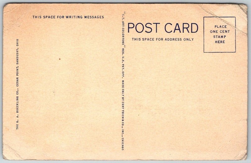 Steamer G.A. Boeckling 1940s Postcard Cedar Point Ohio