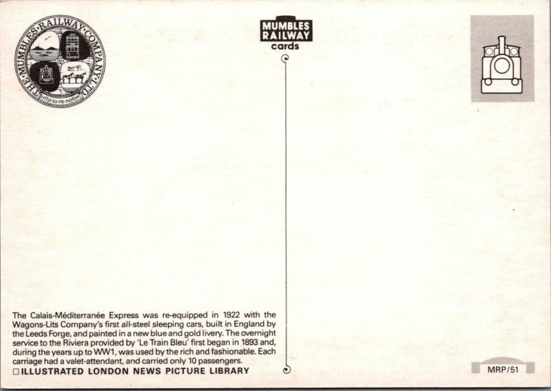 Advertising Postcard -The Calais-Mediterranee Express Train RR13564
