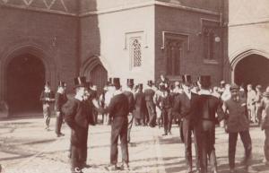 Eton College Top Hat Parade Outside Party Speech Antique Windsor RPC Postcard