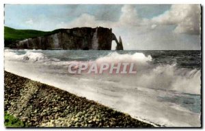 Postcard Old Etretat La Plage Maree Haute